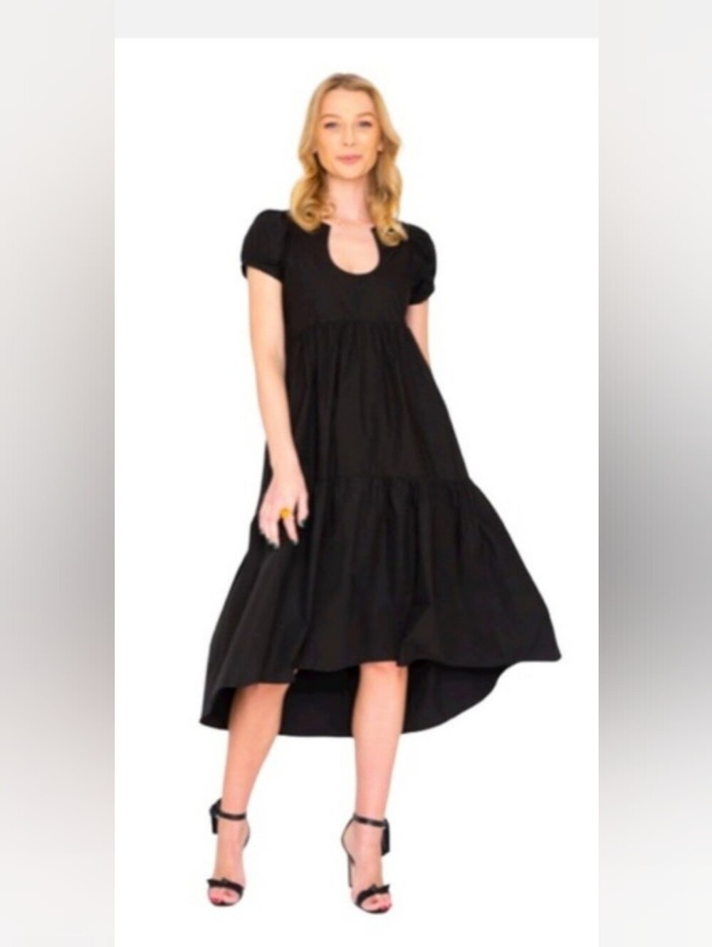 Never A Wallflower Black Maxi Horseshoe Dress
